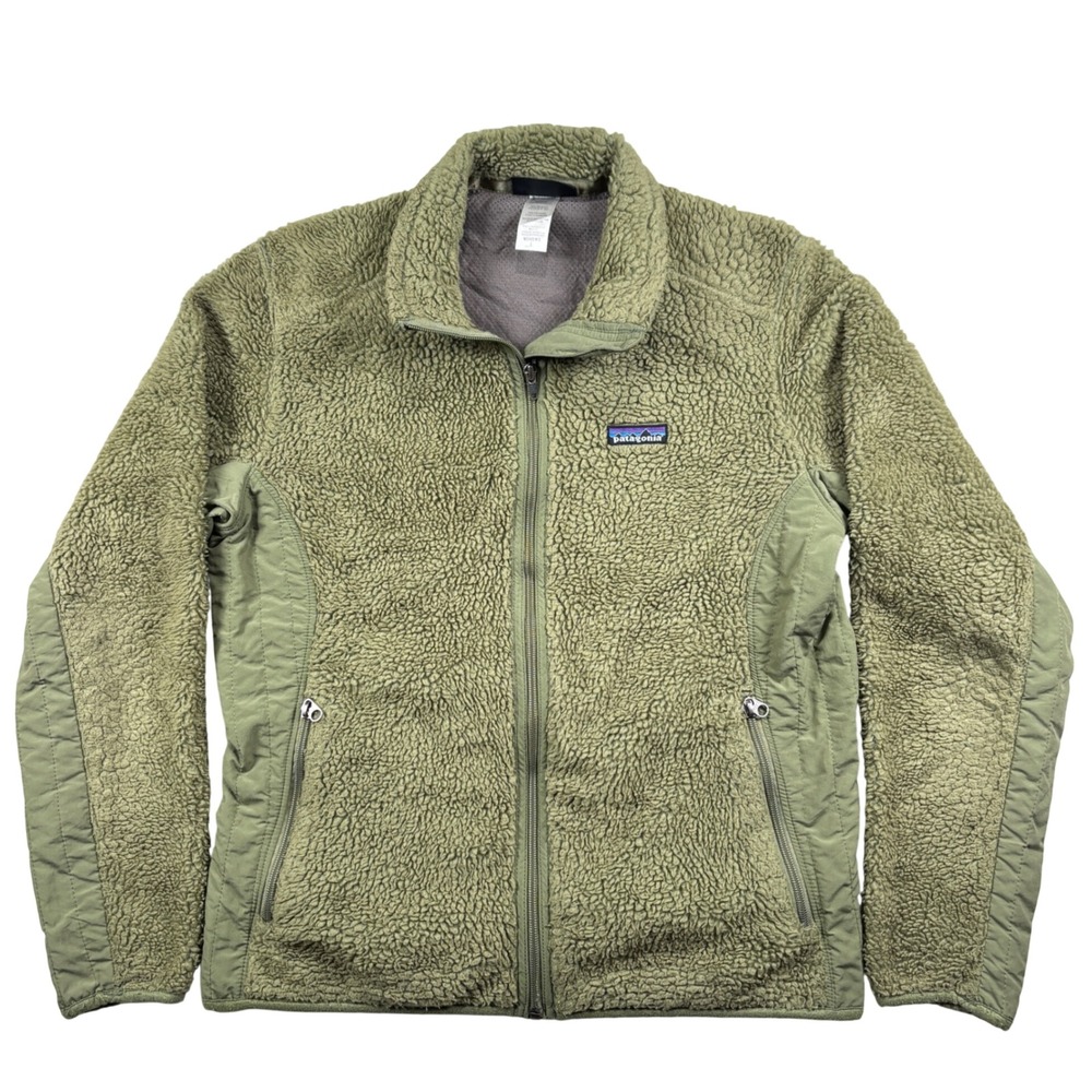 Patagonia Fleece Jacket Womens L Green R3 Hi-Loft Full Zip Sherpa PILE